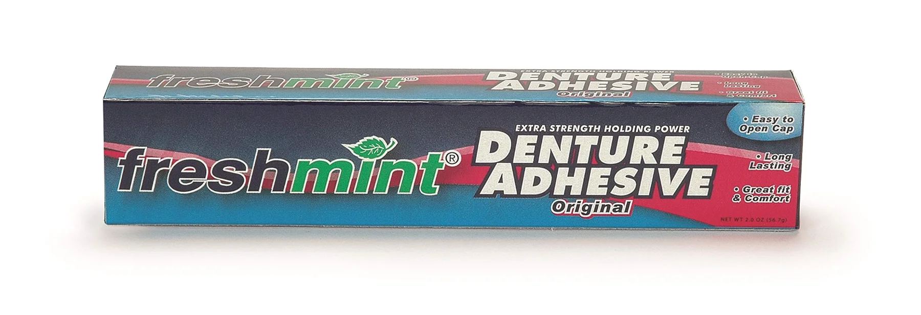 Freshmint 72-Count Zinc-Free Denture Adhesive, 2 oz