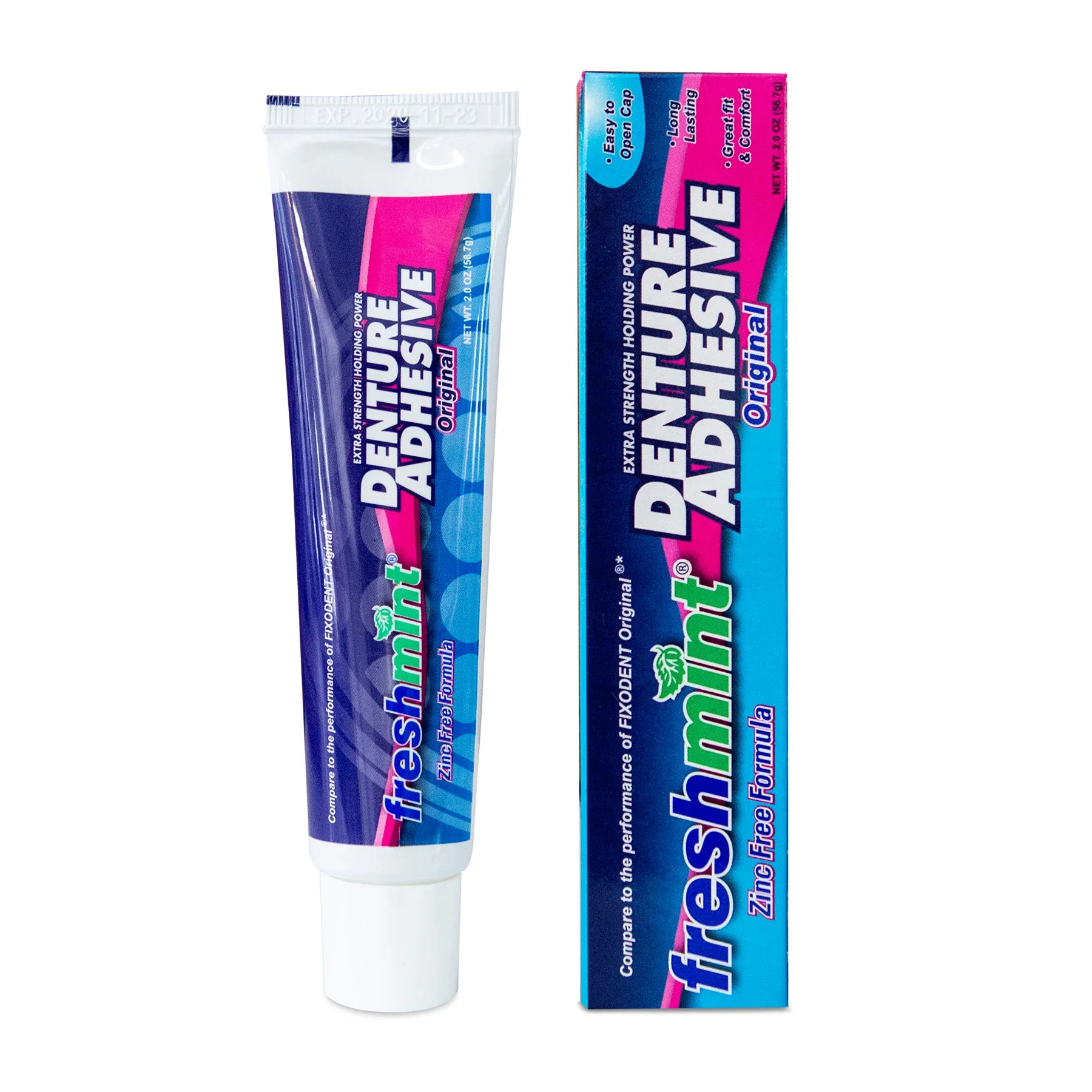 Freshmint 6-Count Zinc-Free Denture Adhesive, 2 oz, another view